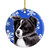 Border Collie Winter Snowflakes Holiday Ceramic Ornament