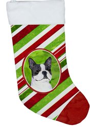 Boston Terrier Candy Cane Holiday Christmas Christmas Stocking