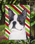 Boston Terrier Candy Cane Holiday Christmas Garden Flag 2-Sided 2-Ply
