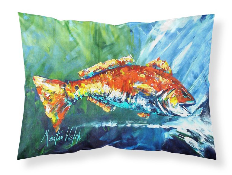 Break Through Red Fish Fabric Standard Pillowcase