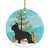 Briard Merry Christmas Tree Ceramic Ornament