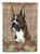 Brindle Boxer On Faux Burlap With Pine Cones Garden Flag 2-Sided 2-Ply