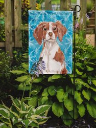 Brittany Spaniel Winter Garden Flag 2-Sided 2-Ply