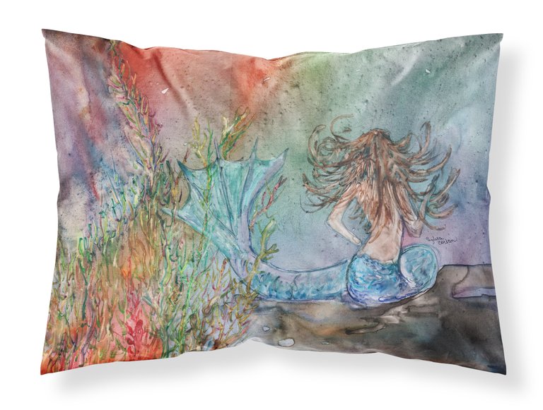 Brunette Mermaid Water Fantasy Fabric Standard Pillowcase