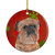 Brussels Griffon Red Snowflakes Holiday Ceramic Ornament