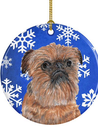 Caroline's Treasures Brussels Griffon Winter Snowflakes Ceramic Ornament product