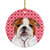 Bulldog English Hearts Love Valentine's Day Ceramic Ornament