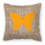 Butterfly Burlap and Orange BB1036 Fabric Decorative Pillow