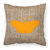 Butterfly Burlap and Orange BB1043 Fabric Decorative Pillow