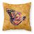 Butterfly on Gold Fabric Decorative Pillow
