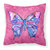 Butterfly on Pink Fabric Decorative Pillow