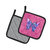 Butterfly on Pink Pair of Pot Holders