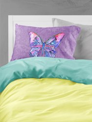 Butterfly on Purple Fabric Standard Pillowcase
