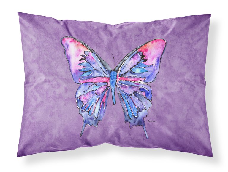 Butterfly on Purple Fabric Standard Pillowcase