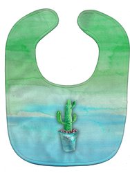 Cactus Teal and Green Watercolor Baby Bib