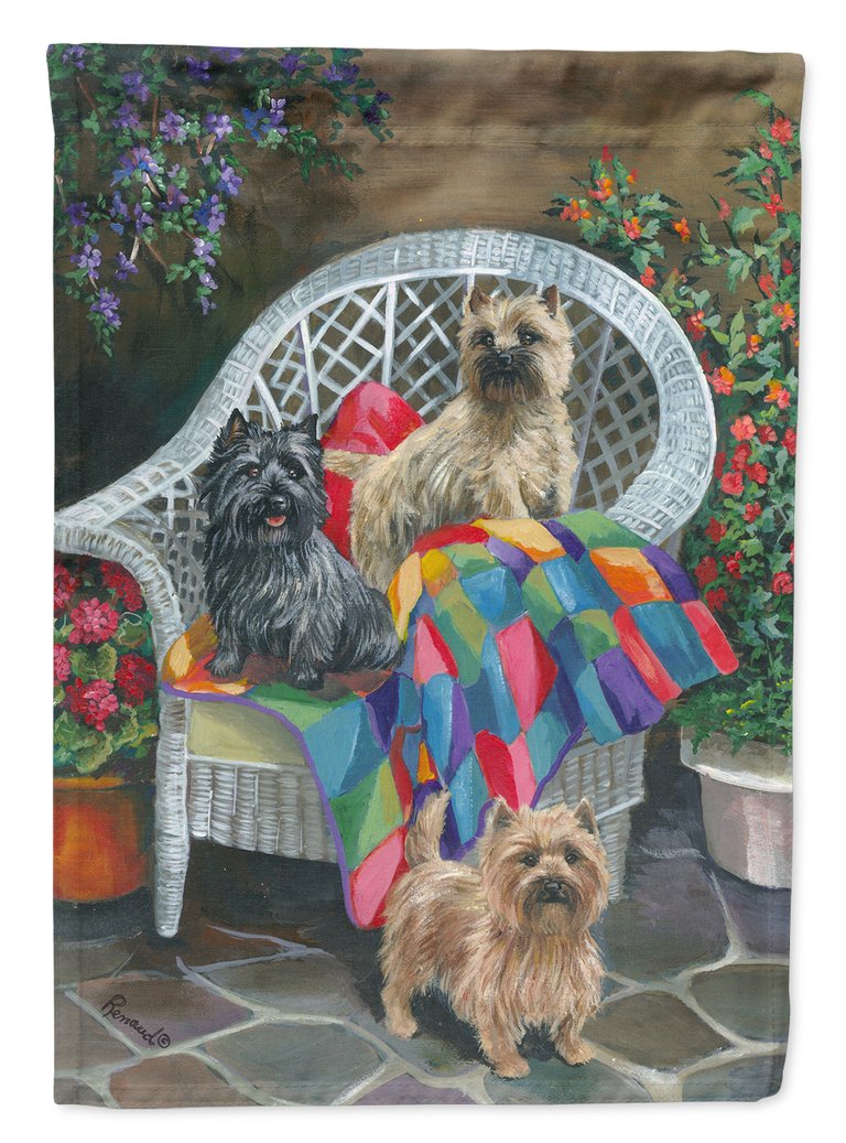 Cairn Terrier Trio Garden Flag 2-Sided 2-Ply