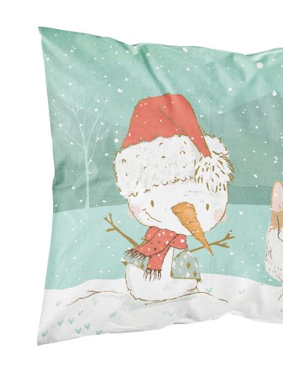 Caroline's Treasures Cardigan Corgi Snowman Christmas Fabric Standard Pillowcase product