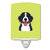 Checkerboard Lime Green Bernese Mountain Dog Ceramic Night Light