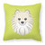 Checkerboard Lime Green Pomeranian Fabric Decorative Pillow