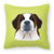 Checkerboard Lime Green Saint Bernard Fabric Decorative Pillow