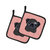 Checkerboard Pink Black Pug Pair of Pot Holders