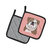 Checkerboard Pink English Bulldog  Pair of Pot Holders