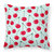 Cherries on Blue Fabric Decorative Pillow