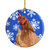 Chicken Winter Snowflakes Holiday Ceramic Ornament