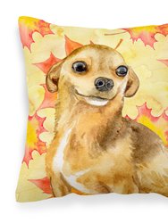 Chihuahua Fall Fabric Decorative Pillow