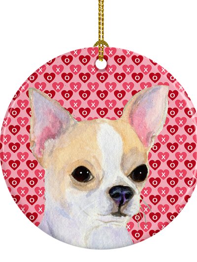 Caroline's Treasures Chihuahua Hearts Love and Valentine's Day Portrait Ceramic Ornament product