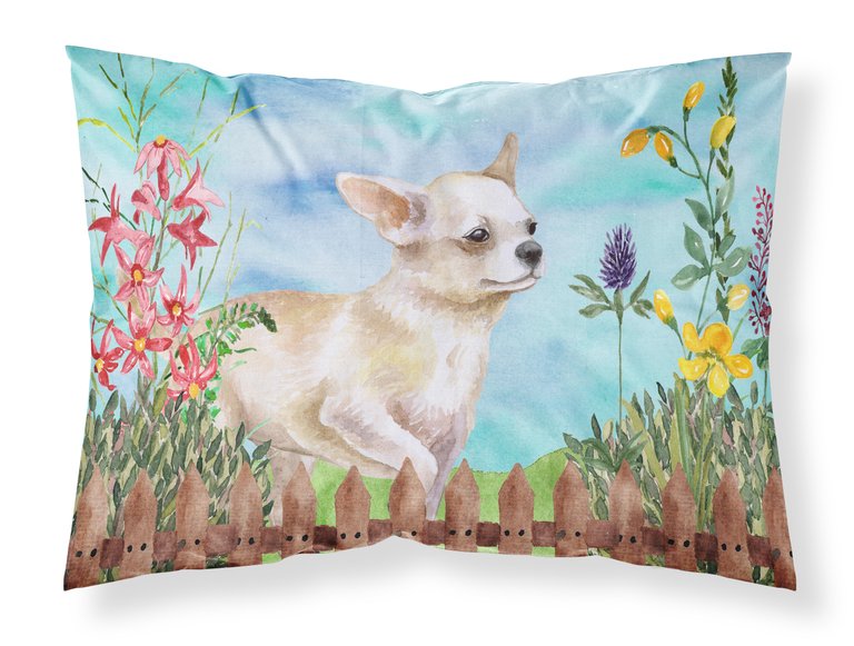 Chihuahua Leg up Spring Fabric Standard Pillowcase