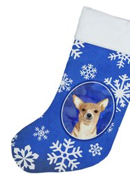Chihuahua Winter Snowflakes Christmas Stocking
