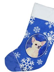 Chihuahua Winter Snowflakes Holiday Christmas Stocking