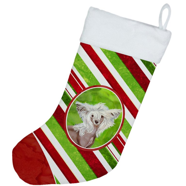 Chinese Crested Candy Cane Holiday Christmas Christmas Stocking