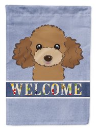 Chocolate Brown Poodle Welcome Garden Flag 2-Sided 2-Ply