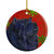 Chow Chow Red and Green Snowflakes Holiday Christmas Ceramic Ornament