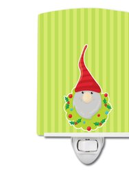 Christmas Gnome Flowers Ceramic Night Light