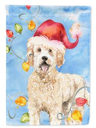 Christmas Lights Goldendoodle Garden Flag 2-Sided 2-Ply