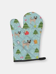 Christmas Oven Mitt With Dog Breed - Chihuahua - Longhair - Black and Tan