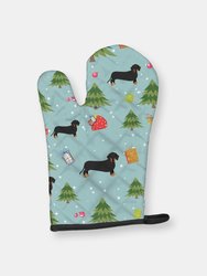 Christmas Oven Mitt With Dog Breed - Dachshund - Black and Tan