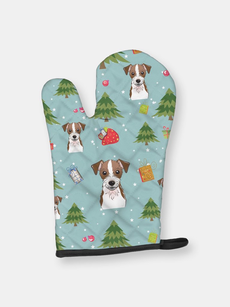 Christmas Oven Mitt With Dog Breed - Jack Russell Terrier - Wirehair