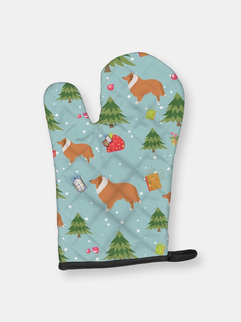 Christmas Oven Mitt With Dog Breed - Collie