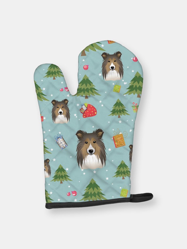 Christmas Oven Mitt With Dog Breed - Sheltie