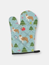 Christmas Oven Mitt With Dog Breed - Border Collie - Red and White
