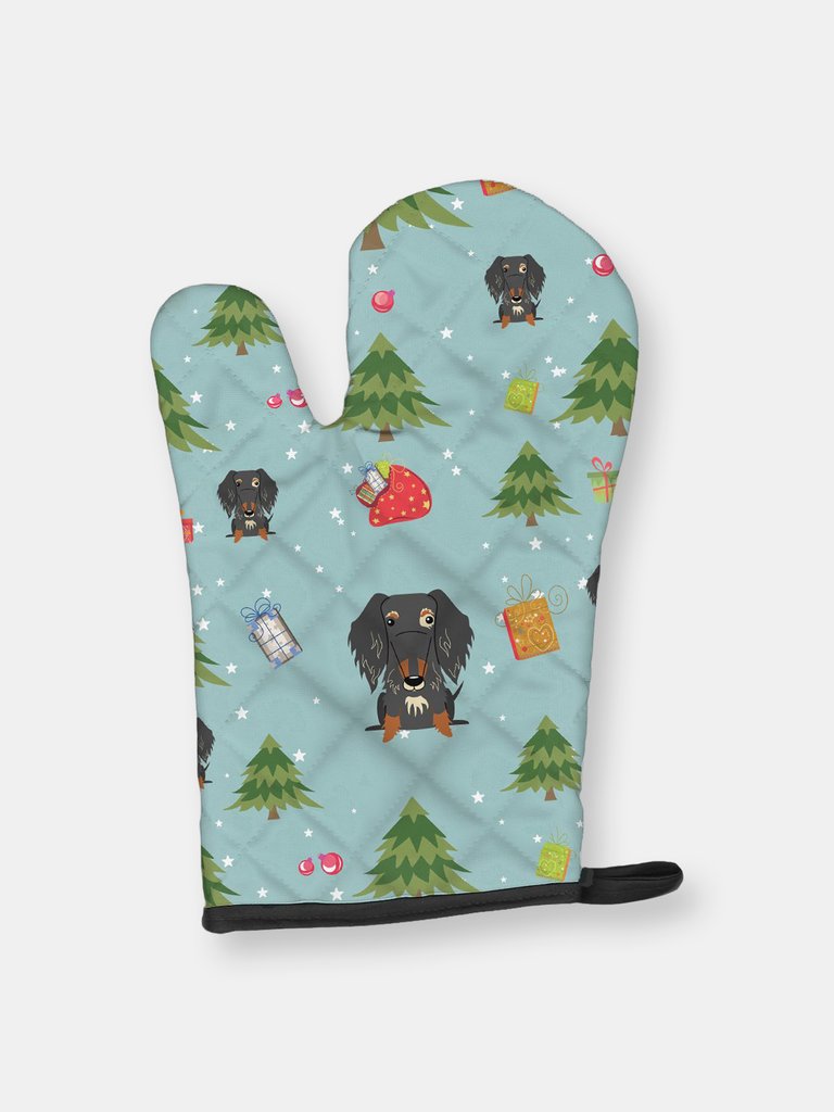 Christmas Oven Mitt With Dog Breed - Sitting Dachshund