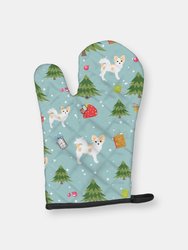Christmas Oven Mitt With Dog Breed - Chihuahua - Longhair - Pied