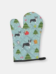 Christmas Oven Mitt With Dog Breed - Boston Terrier