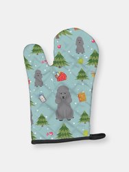 Christmas Oven Mitt With Dog Breed - Poodle - Silver