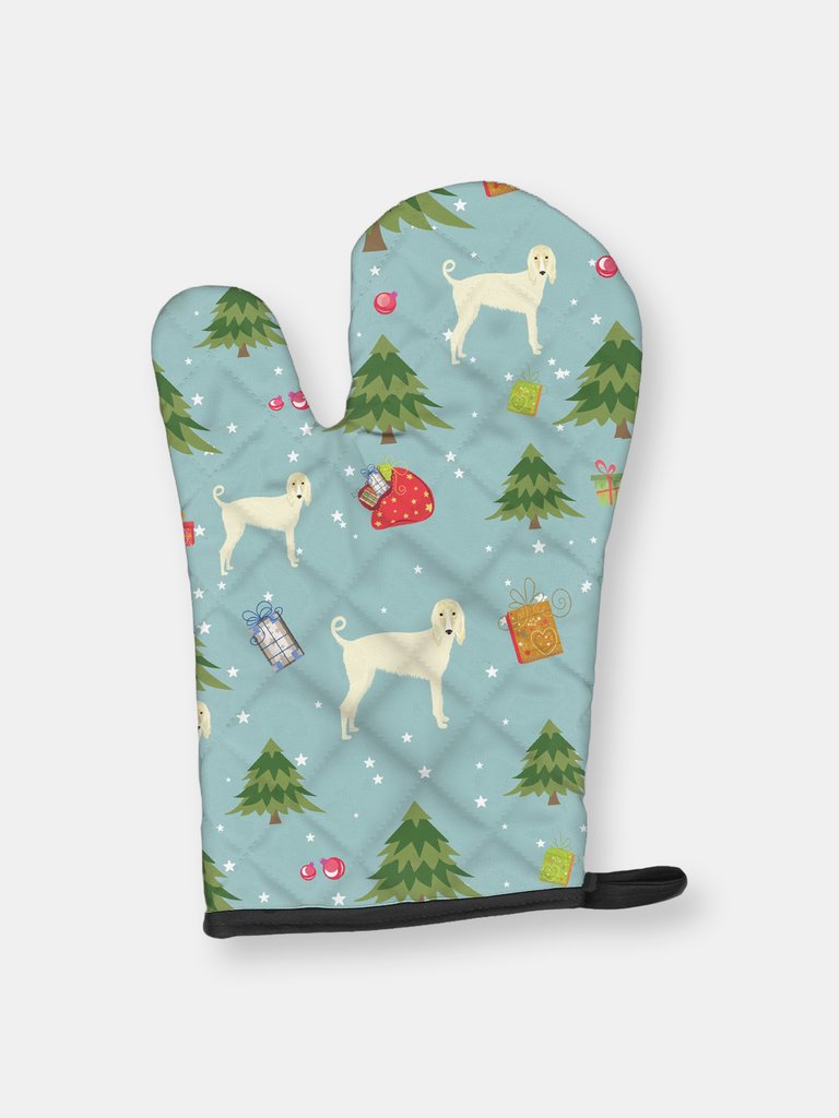 Christmas Oven Mitt With Dog Breed - Afghan Hound