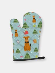 Christmas Oven Mitt With Dog Breed - Airedale Terrier